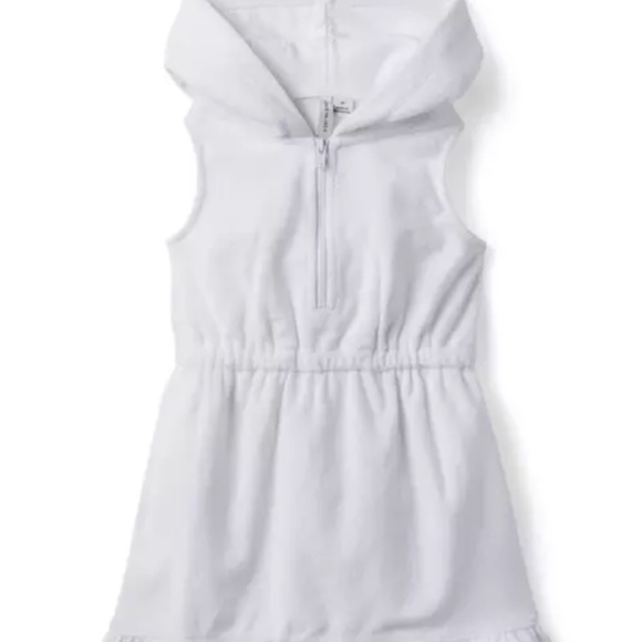 JANIE AND JACK Girls Hooded Terry Swim Cover-Up in White - Size 5 - NEW - Picture 8 of 8